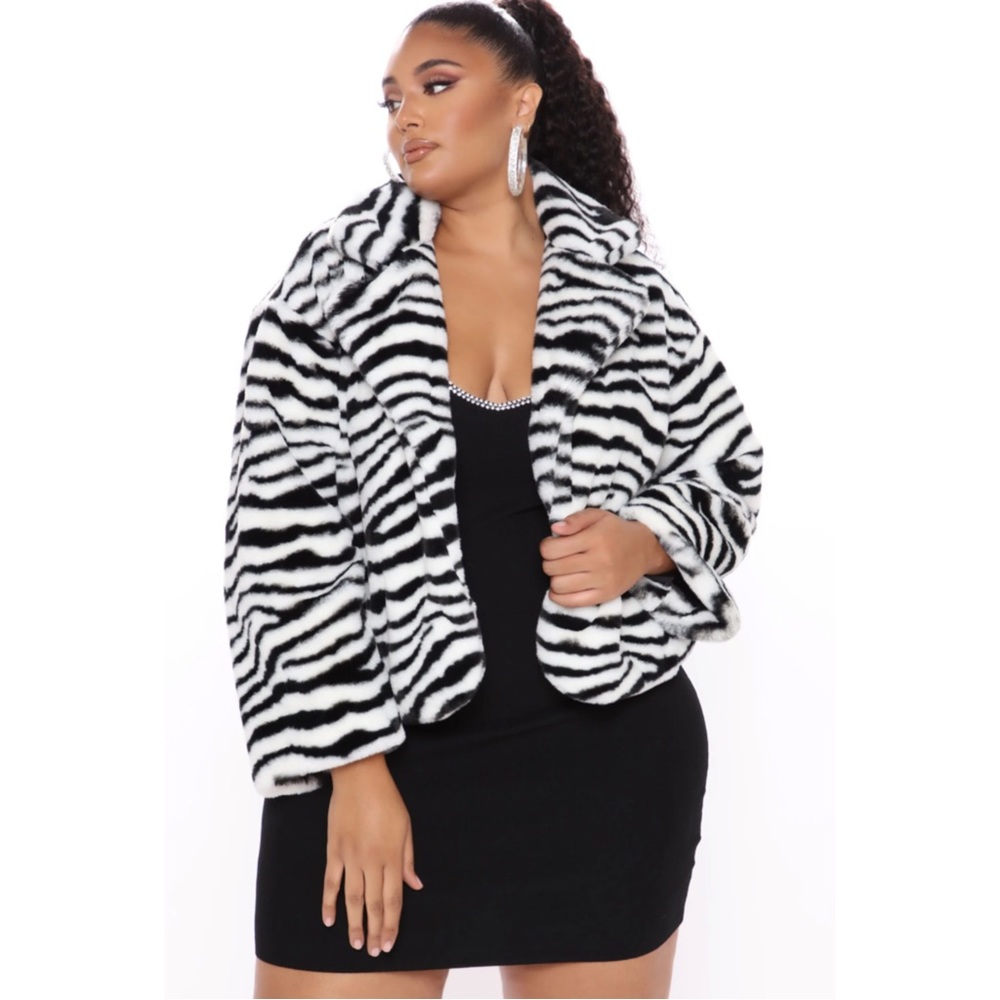 Herd About It Faux Fur Jacket - Fashion Nova (2X)